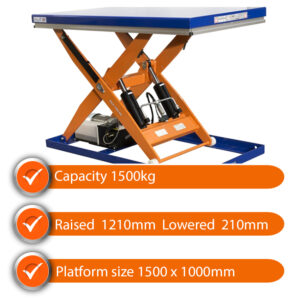 Edmolift Scissor Lift Table SLTCB 1500B 1500kg Capacity