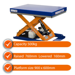 Edmolift Scissor Lift Table SLTCR 500 500kg Capacity