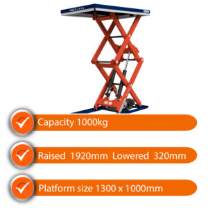 Edmolift Scissor Lift Table SLTTLD 1000XB 1000kg Capacity
