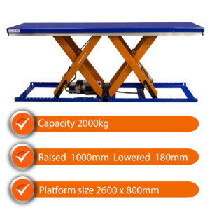 Edmolift Scissor Lift Table SLTTLH 2000 200kg Capacity