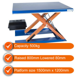 Edmolift Low Profile Scissor Lift Table SLTCCB 500XB 500kg Capacity
